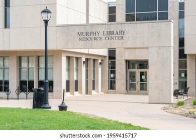 LA CROSSE, WI,USA - APRIL 17, 2021 - Murphy Library Resource Center On The Campus Of The University Of Wisconsin-La Crosse.