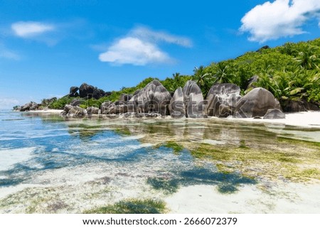 La Digue, Seychelles. Anse source D'Argent Beach Stunning Paradise
