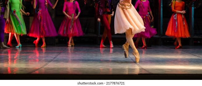 La Esmeralda Ballet. Closeup Of Dancing Legs. Ballet Wallpaper