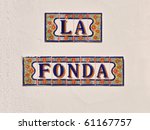 La Fonda Vintage Spanish Style Ceramic Tiles on White Outdoor Cement Painted Wall