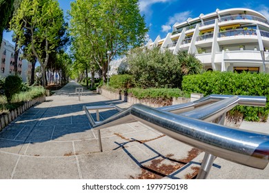 La Grande Motte, France, May 4th 2021 - Buildings Showing Off The Iconic Style Of Shape And Form Used Throughout La Grande Motte