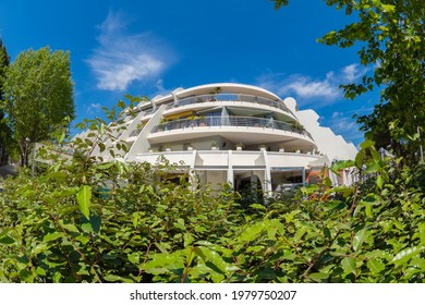 La Grande Motte, France, May 4th 2021 - Buildings Showing Off The Iconic Style Of Shape And Form Used Throughout La Grande Motte