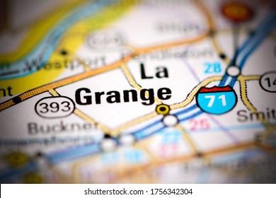 La Grange. Kentucky. USA On A Geography Map