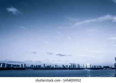 La Mexicana, Santa Fe, Mexico City: June 9, 2018, Panorma Of Skyline Of Mexican Upper Class Expensive Urban Buildings With Park And Lake