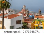 La Orotava cityscape features a beautiful view of the Church of Our Lady of Conception with historic buildings in Tenerife, Spain. It showcases the traditional architecture of the Canary Islands