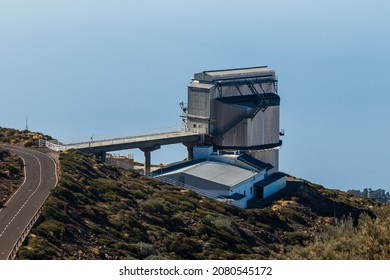 LA PALMA, CANARY ISLANDS, SPAIN - November 08, 2021. Galileo National Telescope TNG and GTC in ORM observatory at Roque de los Muchachos