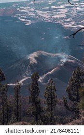 La Palma Volcano With Its Gases