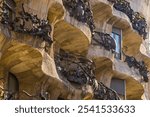 La Pedrera, or Casa Mila, designed by Antoni Gaudi in Barcelona, Spain