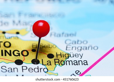 La Romana Pinned On A Map Of Dominican Republic
