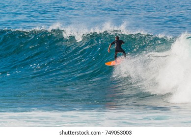 La Santa Is A Good Place For Bodyboarding And Surfing. Lanzarote. Canary Islands. Spain