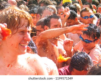 La Tomatina Of Bunyol, Valencia, Spain. August 2017