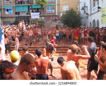 La Tomatina Of Bunyol, Valencia, Spain. August 2017