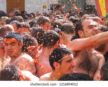 La Tomatina Of Bunyol, Valencia, Spain. August 2017