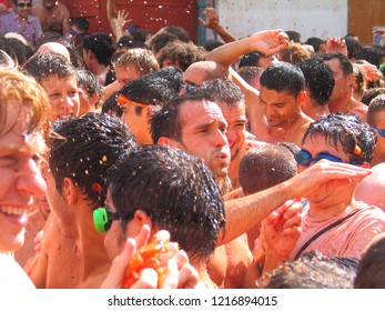 La Tomatina Of Bunyol, Valencia, Spain. August 2017