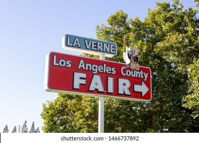 La Verne, California/United States - 07/11/2019: A Sign Leading To The Los Angeles County Fair Area