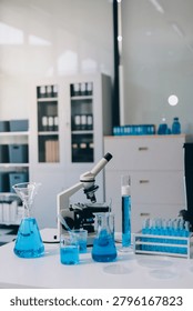 Lab technician experimenting in lab