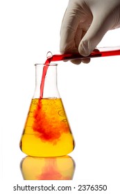 Lab Worker Mixing Chemicals