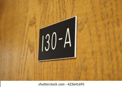 Label 130-A On A Dorm Room Door