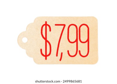 Label $7.99 on white background. Cheap product.