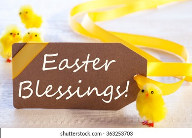 Label With Chicks, Text Easter Blessings