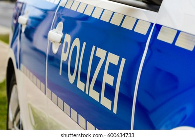 Label Police Of German Police Car