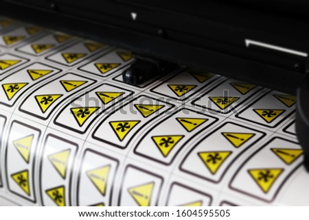Label Warning Cutting plotter yellow danger 