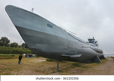 LABOE, GERMANY - AUGUST 30, 2014: People Visit German Submarine U-995 (museum Ship) In Laboe. It Is The Only Surviving Type VII Submarine In The World. It Was Launched In 1943.