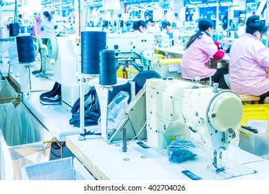 Labor Force Work In The Garment Factory