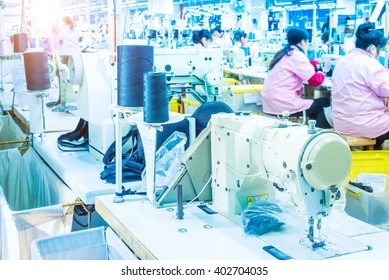 Labor Force Work In The Garment Factory