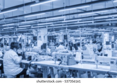 Labor Force Work In The Garment Factory,Background Blur