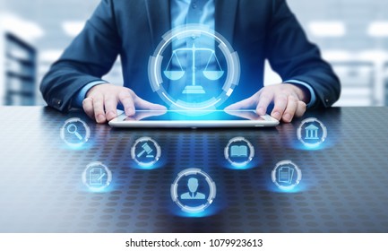 Abogado de Derecho Laboral Legal Negocios Concepto de Tecnología de Internet.