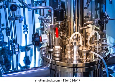 Laboratory bioreactor. Reactor fermenter. Fermenter industrial. Microbiological processes. The creation of drugs. Bio technology industry. Pharmacology.