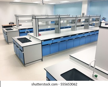 Laboratory Casework Empty With Furniture In Of Science Classroom School Or Lab University College Interior Decoration.