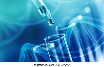 Laboratory Chemistry Glassware On A Blue Toned Background