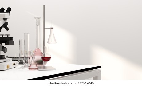 laboratory development research Clean modern white lab Horizontal template for a poster develop equipment without people science research and developer concept - Shutterstock ID 772567045