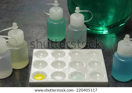 Laboratory experiment: physical and chemical reactions between different solutions mixed. (homogeneous solution, heterogeneous solution, precipitated)