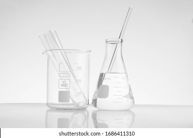 Laboratory glassware instruments empty equipment for chemical lab in realistic