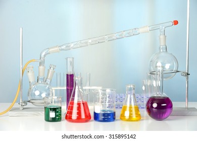 Laboratory Glassware On Lab Table Window Stock Photo 315895142 ...