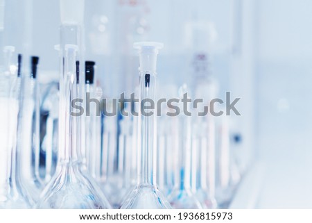 Laboratory glassware, test tubes and flasks for experiments and scientific discoveries. Laboratory equipment