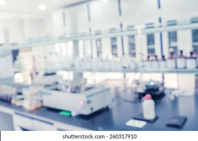 Laboratory Interior Out Of Focus, Template For A Poster, Webpage Or Leaflet