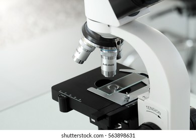 Laboratory Lens Of Microscope Isolated Scientific Research Background
