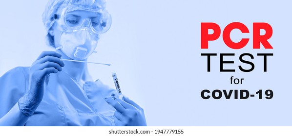 Laboratory PCR Test For Coronavirus. PCR (Polymerase Chain Reaction) Test Banner. Medicine And Health Concept. Toned.