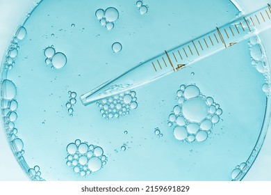 Laboratory Petri Dish With Liquid And Pipette. Abstract Scientific Research Concept.