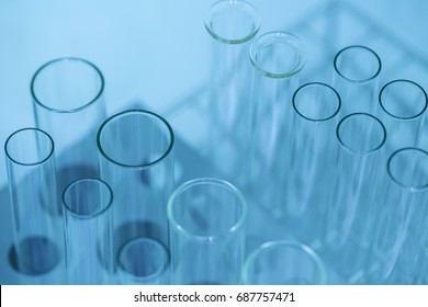 Laboratory a pile of test tubes in test tube rack, science background - Shutterstock ID 687757471