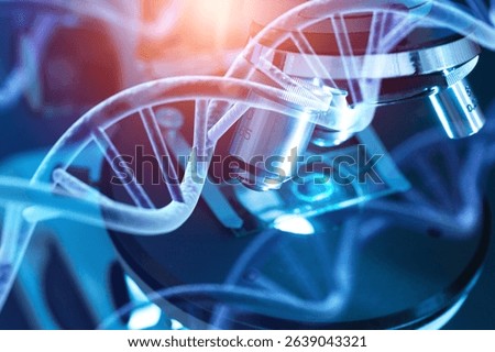 Laboratory research, scientist microscope checking gene