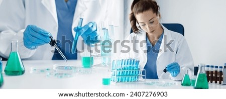 Laboratory scientist and Testing substances concept.