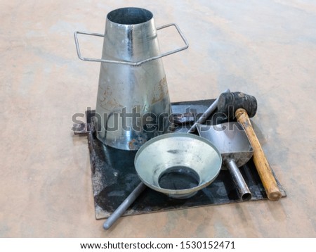 Laboratory, Slump testing tools for check workability of concrete in civil work