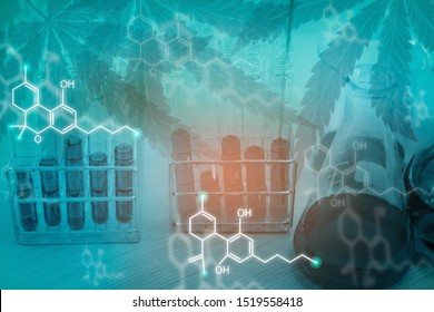 Laboratory Test Product By chemist,with icon background,and chemistry experiment,liquid color for everyday chemicals and marijuana oil for treatment of diseasesdevelop safe  for consumers