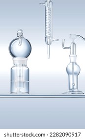 Laboratory utensil Beaker Tweezer Tube Scientific ingredients - Shutterstock ID 2282090917