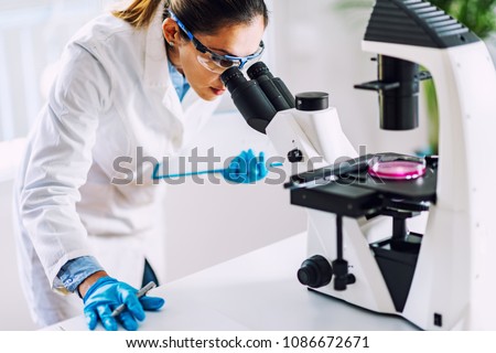 Laboratory work, woman working in the lab